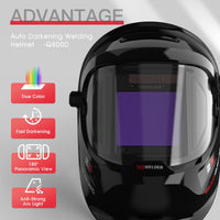 Thumbnail for YESWELDER Large Viewing True Color Solar Powered Auto Darkening Welding Helmet with SIDE VIEW, 4 Arc Sensor Wide Shade 4/5-9/9-13 Welder Mask for TIG MIG ARC Grinding Plasma LYG-Q800D