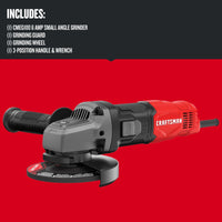 Thumbnail for CRAFTSMAN Small Angle Grinder Tool 4-1/2 inch, 6 Amp, 12,000 RPM, Corded (CMEG100)