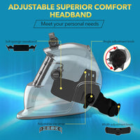 Thumbnail for TRQWH Welding Helmet with Light True Color Auto Darkening Welding Helmets for Men Solar Powered Welding Hood with 2 Arc Sensor Wide Shade 4/9-13 for TIG MIG ARC Cool Welder Mask Careta Para Soldar