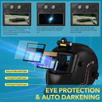 Thumbnail for TRQWH Welding Helmet with Light True Color Auto Darkening Welding Helmets for Men Solar Powered Welding Hood with 2 Arc Sensor Wide Shade 4/9-13 for TIG MIG ARC Cool Welder Mask Careta Para Soldar