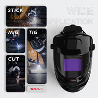 Thumbnail for YESWELDER Large Viewing True Color Solar Powered Auto Darkening Welding Helmet with SIDE VIEW, 4 Arc Sensor Wide Shade 4/5-9/9-13 Welder Mask for TIG MIG ARC Grinding Plasma LYG-Q800D