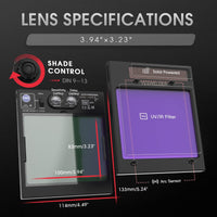 Thumbnail for YESWELDER Large Viewing True Color Solar Powered Auto Darkening Welding Helmet with SIDE VIEW, 4 Arc Sensor Wide Shade 4/5-9/9-13 Welder Mask for TIG MIG ARC Grinding Plasma LYG-Q800D